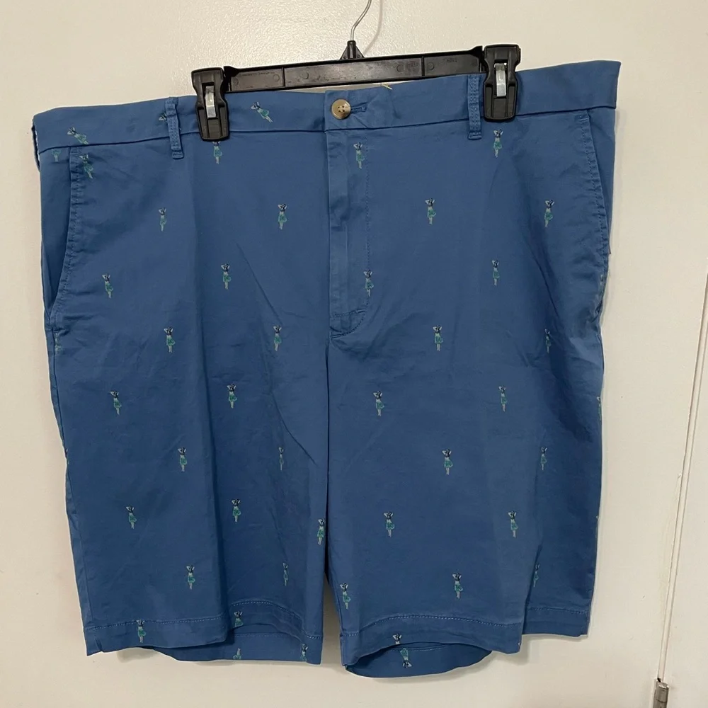 Izod SALTWATER Sportsflex Saltwater Advantage Performance Flat Front Blue Shorts